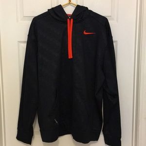 Nike hoodie - dri-fit - dark navy and orange - XXL